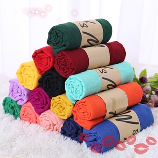 【In stock】 Women Fashion Elegant Long Colorful Soft Cotton Scarf Wrap Shawl Scarves Sunscreen Beach Towel
