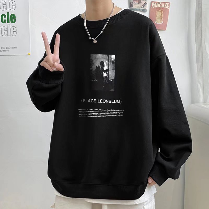 [ Mã 12FASHIONSALE1 giảm 10K đơn 50K ] Áo Sweater Dáng Rộng Tay Dài Cổ Tròn Phong Cách Hồng Kông Thời Trang Mới Cho Nam | BigBuy360 - bigbuy360.vn