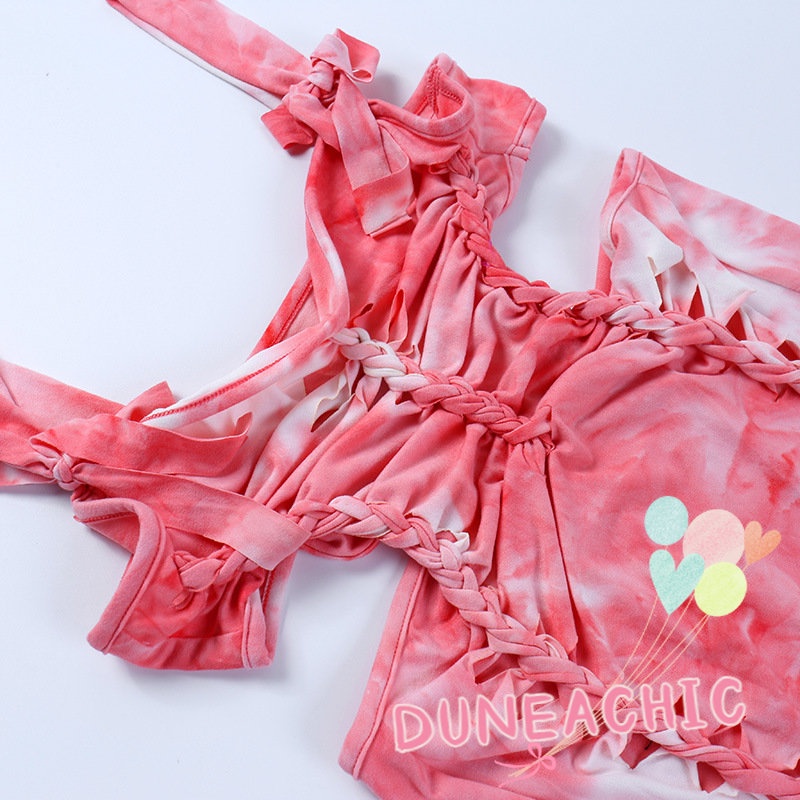 DUNEA Đầm Yếm Hở Lưng Nhuộm Màu Gợi Cảm Cho Nữ