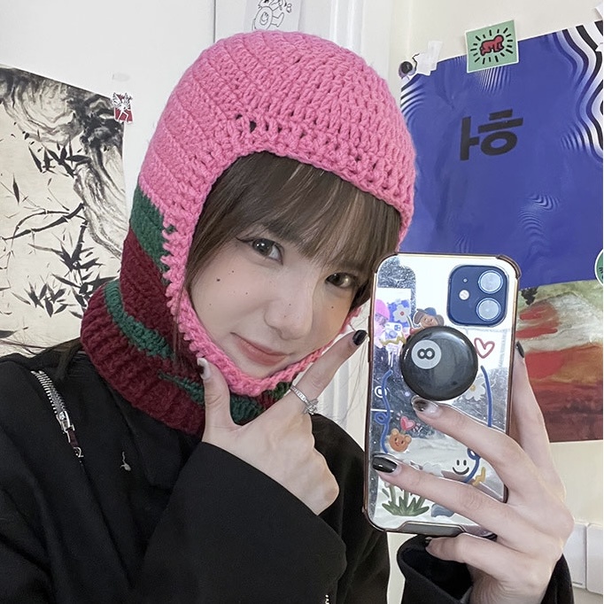 Mũ balaclava dệt kim MG STUDIO cao cấp