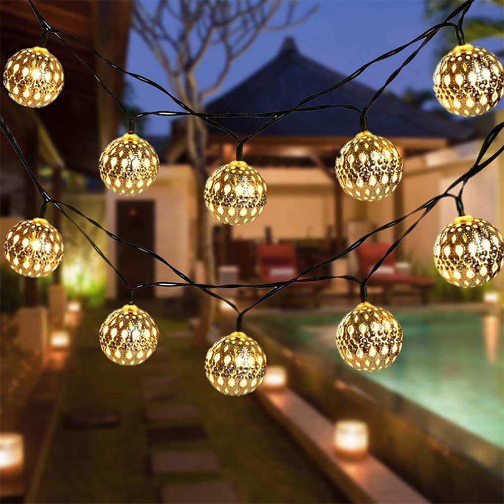 Dây Đèn LED 10 / 20 Bóng 1.5M / 3M Hình Quả Địa Cầu Treo Trang Trí Giáng Sinh