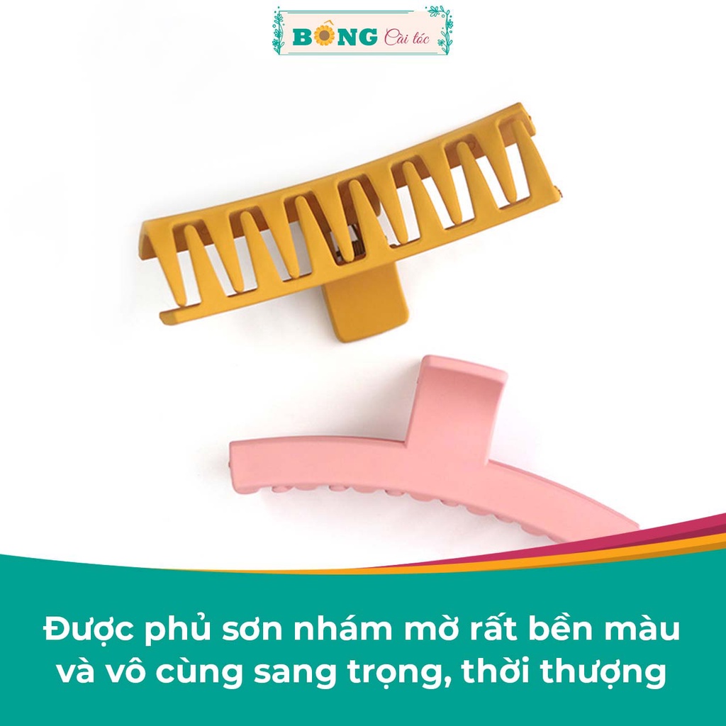 Kẹp tóc càng cua phong cách Hàn Quốc chất liệu nhựa hình vòng cung kích thước lớn nhiều màu sắc KN20 - kẹp BÔNG Cài Tóc