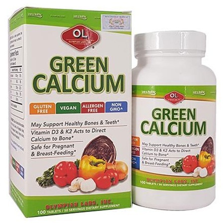 Green Calcium (hộp 100 viên) – Canxi hữu cơ an toàn, không táo bón - nhập khẩu Mỹ