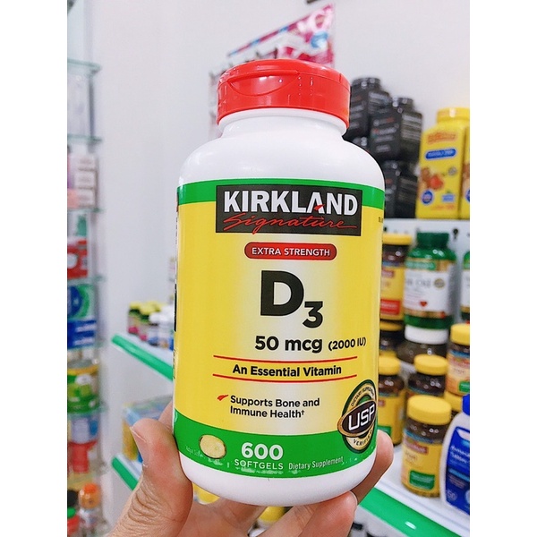 01 Viên uống Vitamin D3 Kirkland Extra Strength của Mỹ
