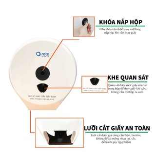 Hộp đựng cuộn giấy vệ sinh lớn và 3 cuộn giấy lớn