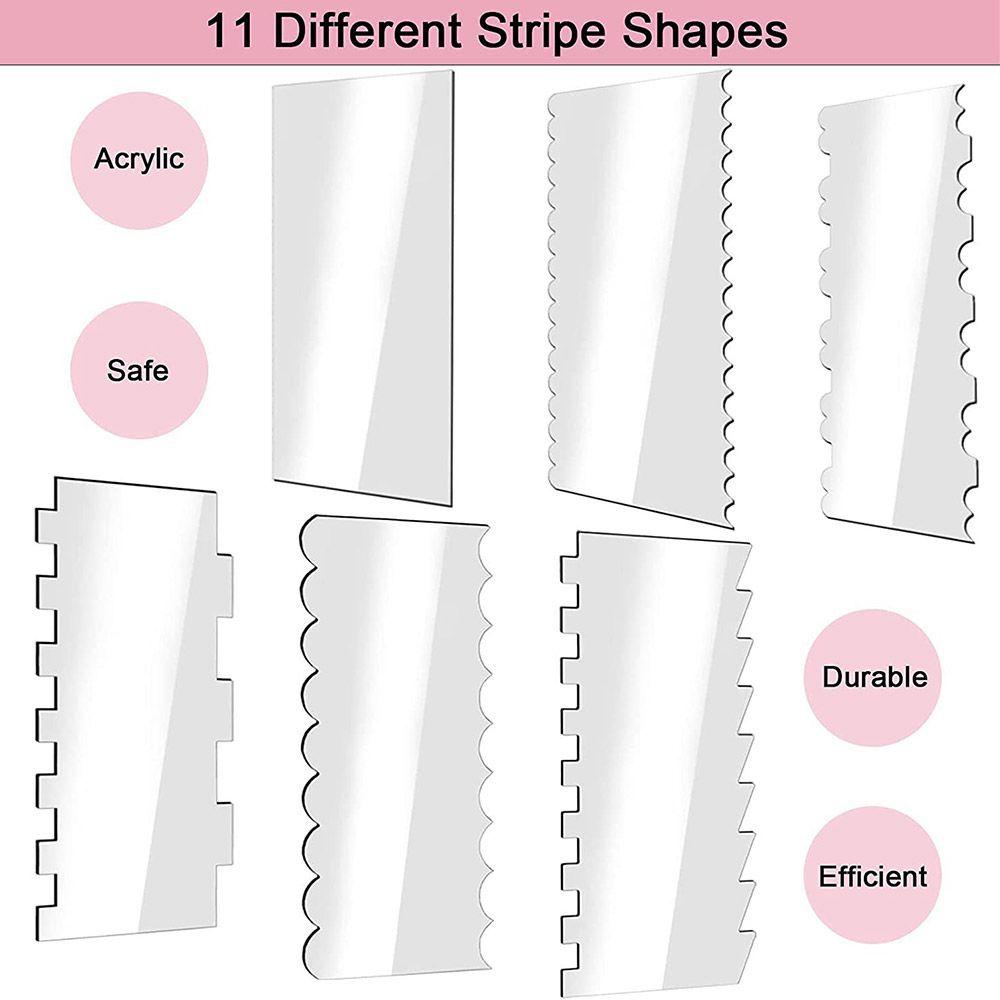 CONOPERY Set 8 Dụng Cụ Làm Mịn Răng Cưa Trong Suốt Bằng Acrylic Cho Nhà Bếp