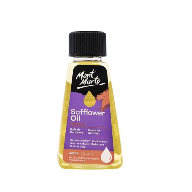 Dầu rum (Safflower Oil), dung môi cho sơn dầu, Mont Marte, 125ml/Safflower Oil Mont Marte 125ml
