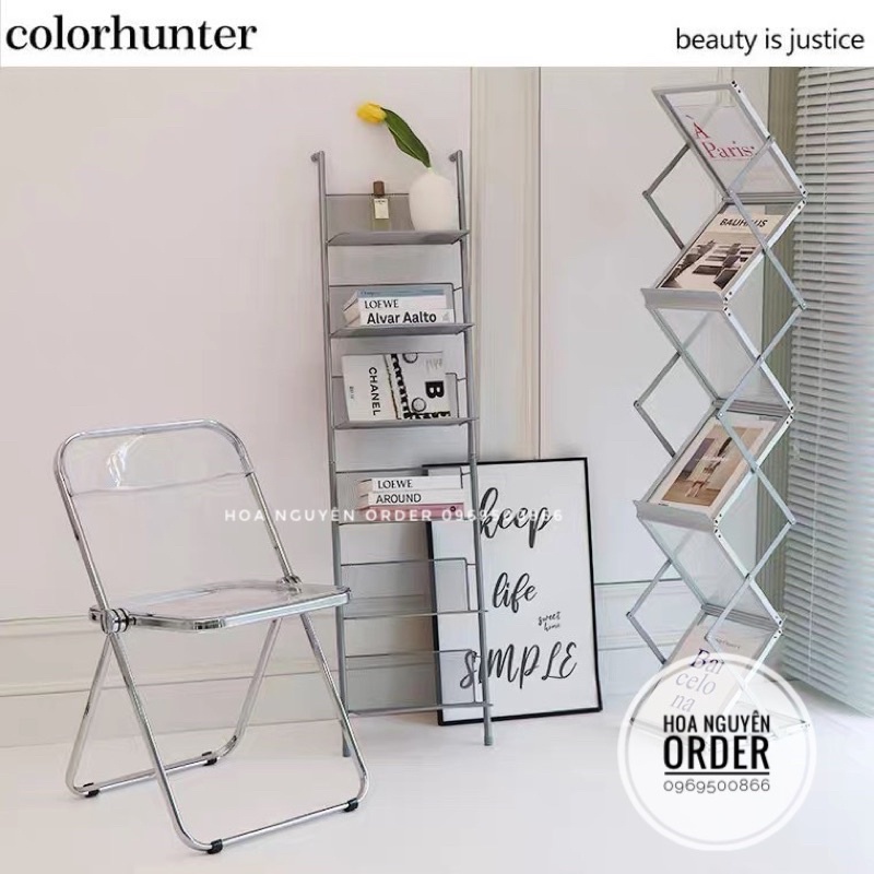 Kệ sách decor góc bàn làm việc, giá để sách trang trí để đồ đa năng