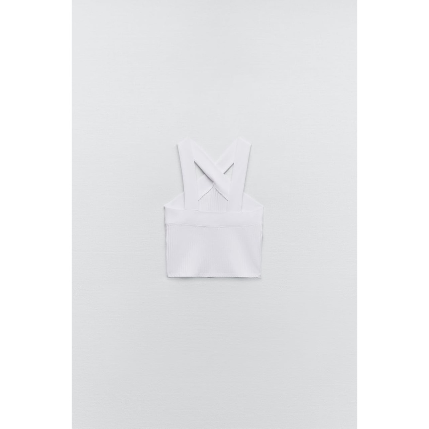 Áo croptop thun cổ chéo Zara AUTHENTIC 100%
