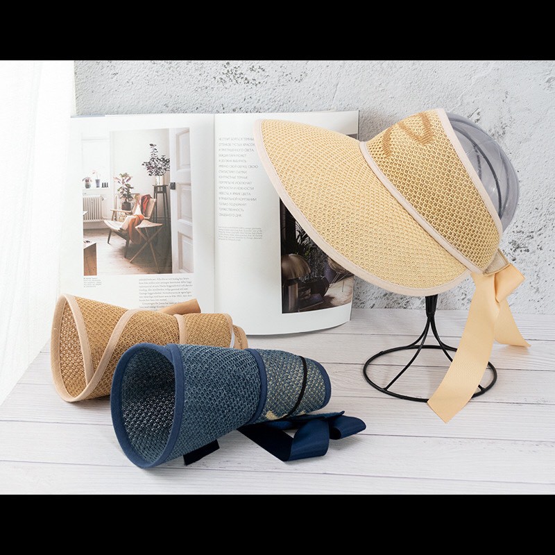 MŨ CÓI. NÓN NỬA ĐẦU BUỘC NƠ CHỮ R, Chống Nắng Nửa Đầu Thời Trang,Nón kết Nữ Nơ Xinh Freesize