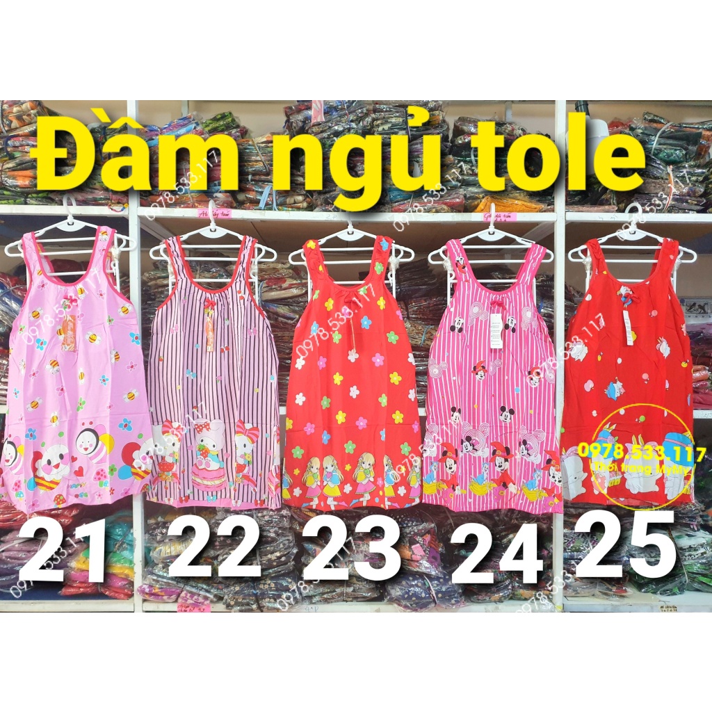 Đầm ngủ tole 2 dây dễ thương