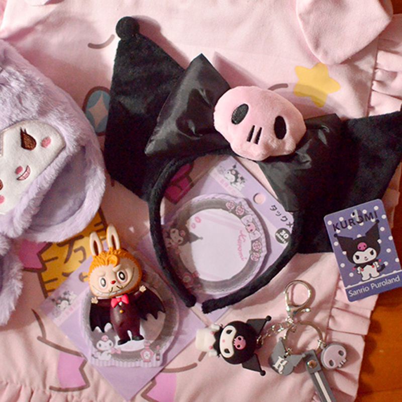 Cài tóc kiểu tai nhân vật hoạt hình Kuromi My Melody nhồi bông đáng yêu