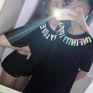 Áo thun nam nữ form rộng SUSTORE, áo phông tay lỡ phản quang infinity cotton hút mồ hôi ST003 màu đen