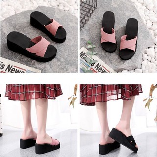 Dép nữ đẹp thời trang quai chéo đế xuồng cao gót 6,5cm DN36