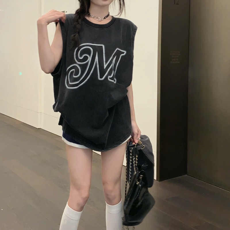 Áo Thun Sát Nách Dáng Rộng Kiểu Hip-Hop Cá Tính