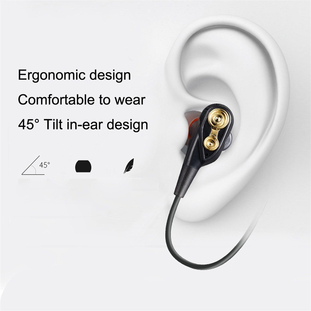 Wirless Bluetooth HIFI Heavy Bass Headphone Dual Dynamic Driver TF Card Earphone