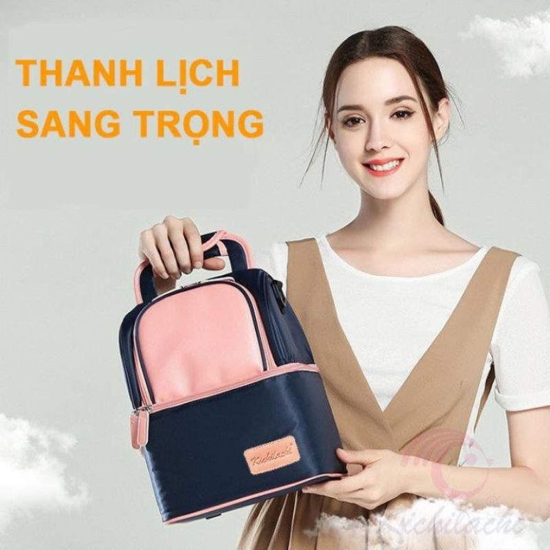 (Tặng 5 túi trữ sữa Sunmum 250ml) Ba Lô Bỉm Sữa KICHILACHI Balo Giữ Nhiệt Bảo Quản Sữa Mẹ, Ba Lô Đa Năng Cho Mẹ Và Bé!