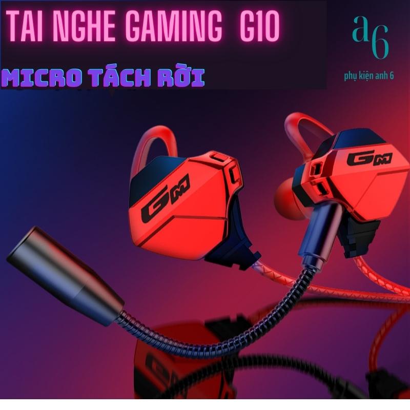 Tai Nghe Gaming G10 Siêu Ngầu,tai nghe có dây Có Mic Rời - Tặng Full Bộ Phụ Kiện