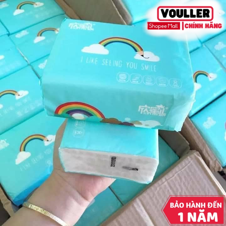 10 Gói Giấy Ăn Vouller Cầu Vồng Loại Xịn, Giấy Gấu Trúc, Giấy Cầu Vồng, Giấy Ăn, Khăn Giấy Rút, Giấy Ăn Để Bàn