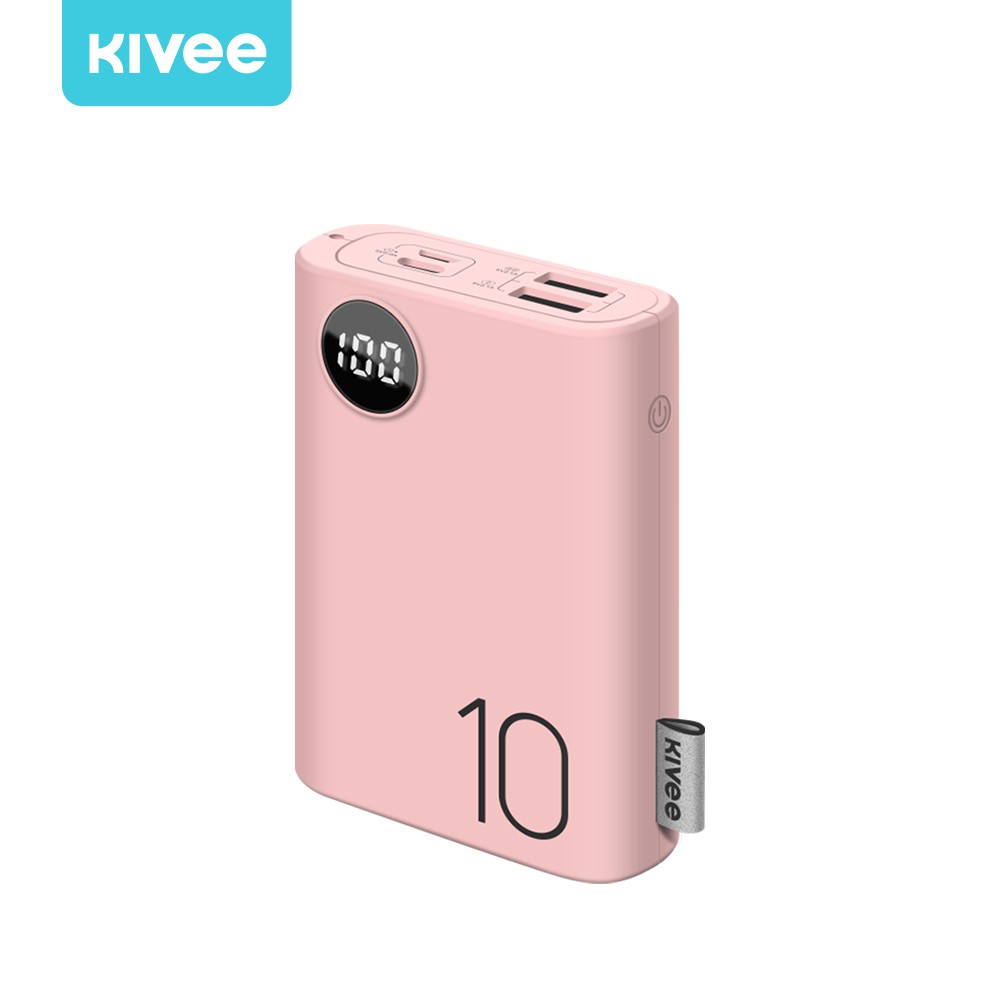 Sạc dự phòng KIVEE PF23P 10000mAh Macaron tích hợp 4 cổng sạc + đèn LED hiển thị nguồn cho iPhone Huawei Samsung Xiaomi