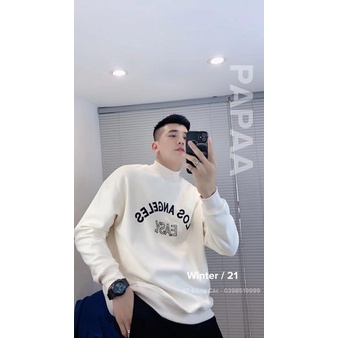 Áo nỉ cổ 3p lót lông nam nữ phong cách Hàn Quốc chữ ngực LOS ANGELES 252 PAPAA SHOP | BigBuy360 - bigbuy360.vn