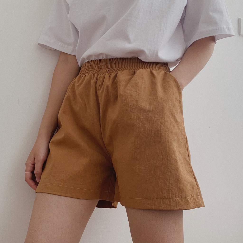 Quần short nữ, quần đùi cạp chun vải đũi - Homie Short - ufo.thebasic