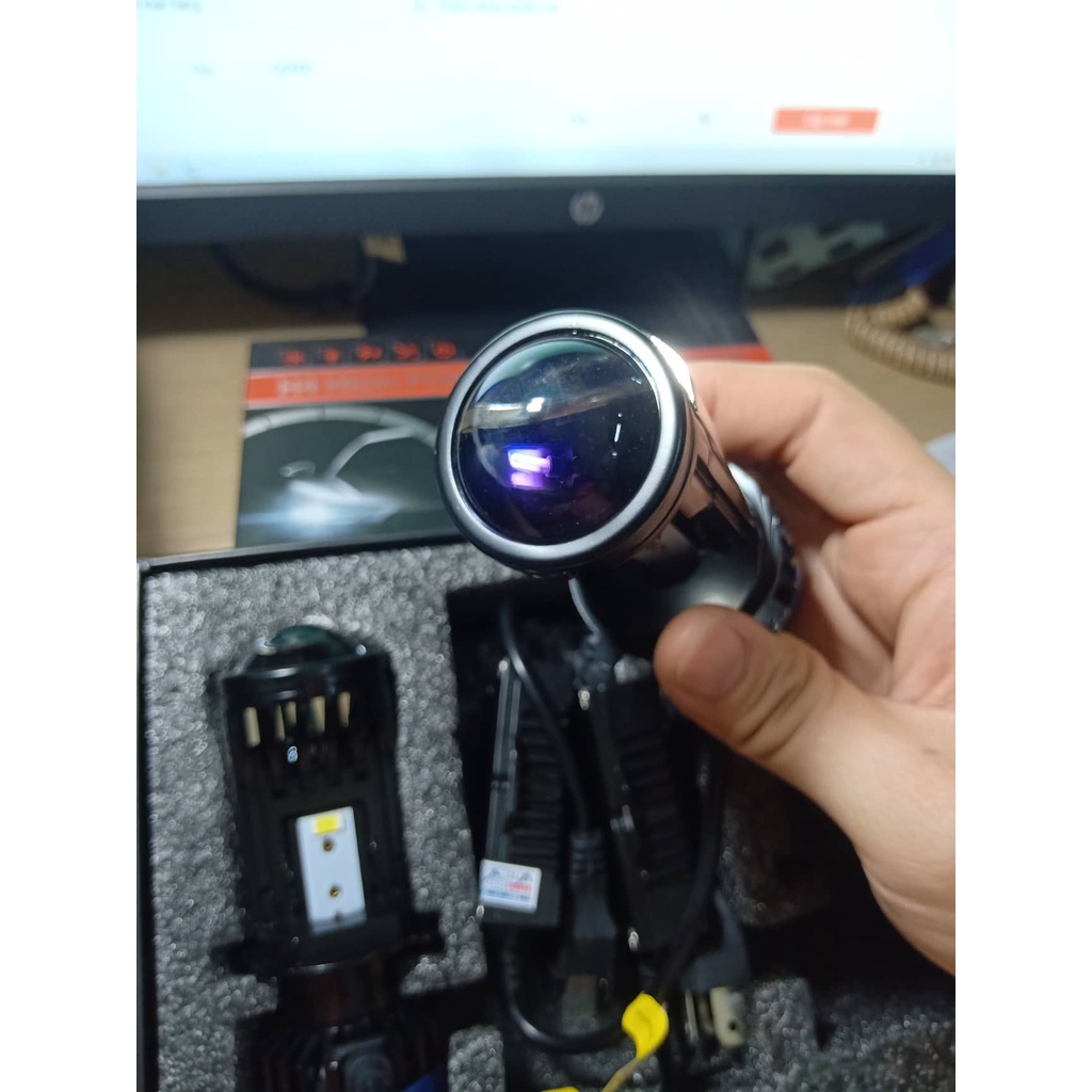 Bi Cầu 3 INCH P6 công suất 60W kính tím Siêu Sáng cho xe máy và xe hơi