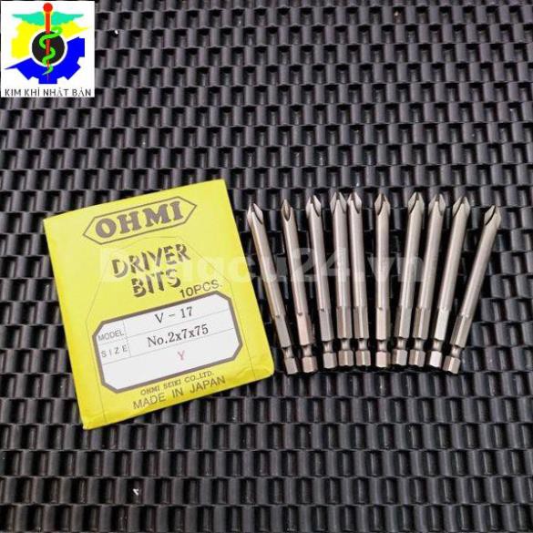 Mũi bắn vít OHMI V-17No.2x7x75Y Nhật Bản