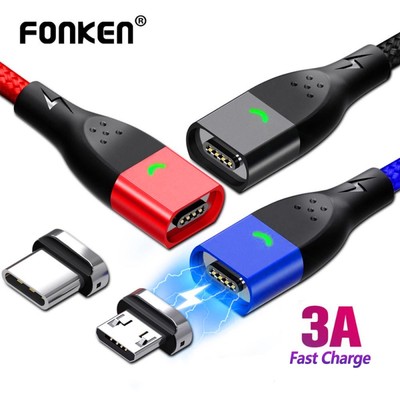 Cáp Sạc FONKEN Tốc Độ Nhanh Đầu USB Type C Dài 1m 2m Cho Điện Thoại
