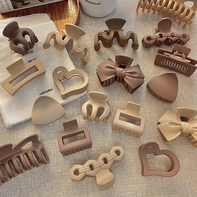 Kẹp Tóc Càng Cua Màu Trơn Mẫu Mới 2023 Thời Trang Cho Nữ Kim loại có hình thù khác lạ