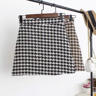 CHÂN VÁY DẠ CARO VẢI TWEED