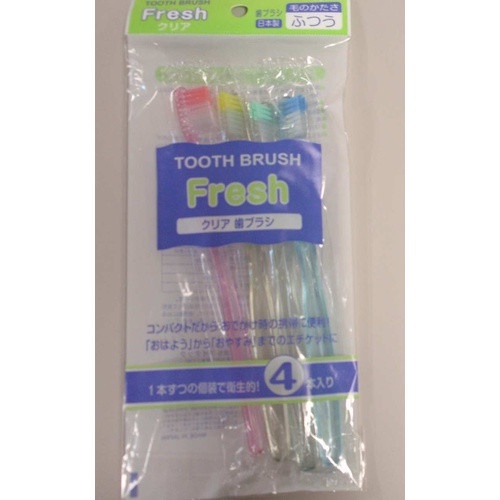 Bộ 4 bàn chải đánh răng Kyowa xuất xứ Nhật Bản 22cm (màu trong) Tiện lợi khi mang đi công tác, du lịch