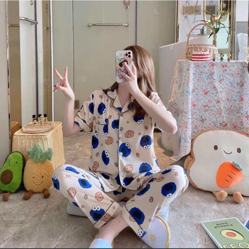 bộ ngủ nữ pijama tay ngắn quần dài  nhiều mẫu