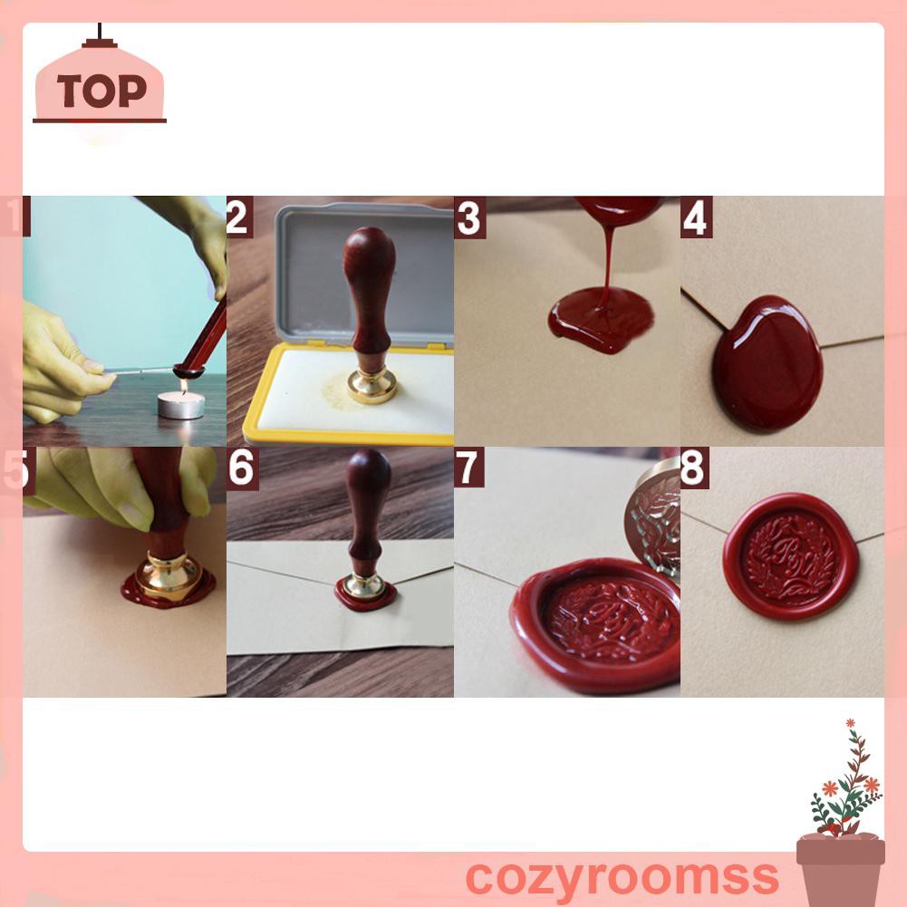 Tay cầm con dấu sáp bằng gỗ phong cách vintage