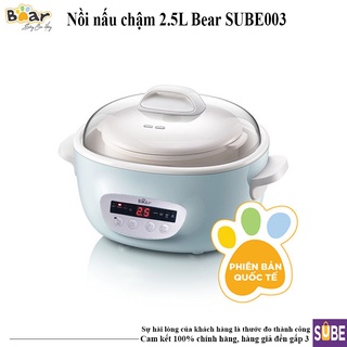 Nồi nấu chậm 2.5l bear sube003 - hàng quốc tế, bộ nồi gồm 5 thố đi kèm lồng hấp