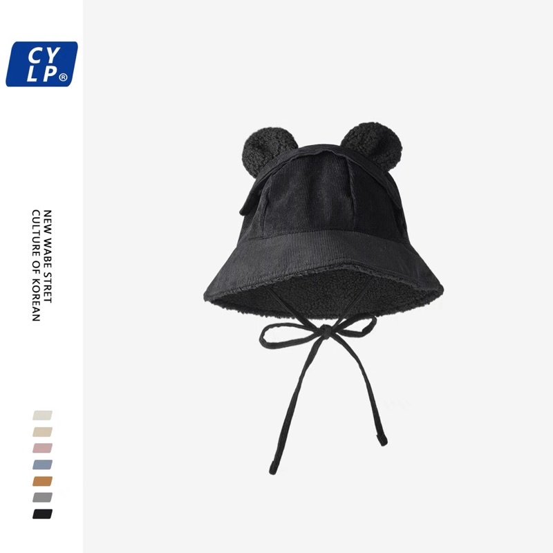 Nón Bucket tai gấu mang hai kiểu.
