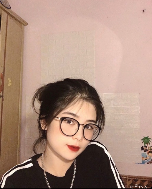 👓 Gọng Kính Trứng Tròn Đen Trong Ngố Thời Trang Tiktok Hot 9228