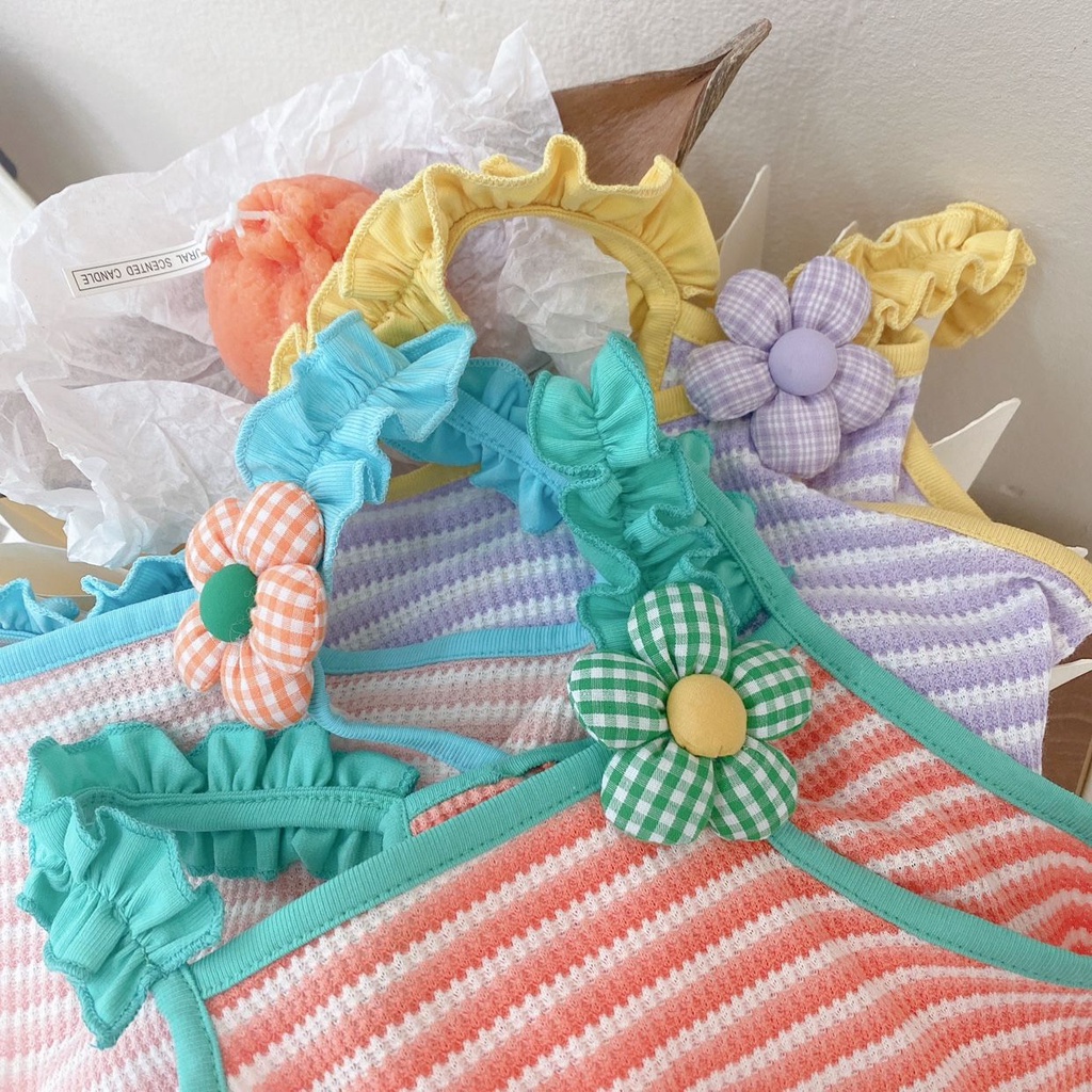 Áo Hai Dây Họa Tiết Kẻ Sọc Phong Cách Hàn Quốc Thời Trang Mùa Hè Hàng Mới 2023 Dành Cho Bạn Gái