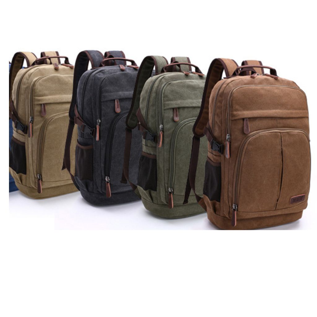 Balo nam vải canvas cao cấp phong cách mới 15,6 inch