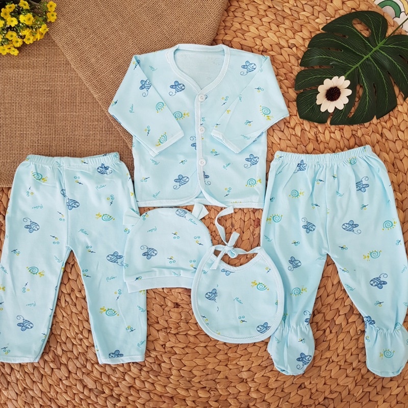 [Chọn Mẫu] Set quần áo sơ sinh 5 món, Set quà tặng cho bé sơ sinh với chất liệu cotton mềm mịn