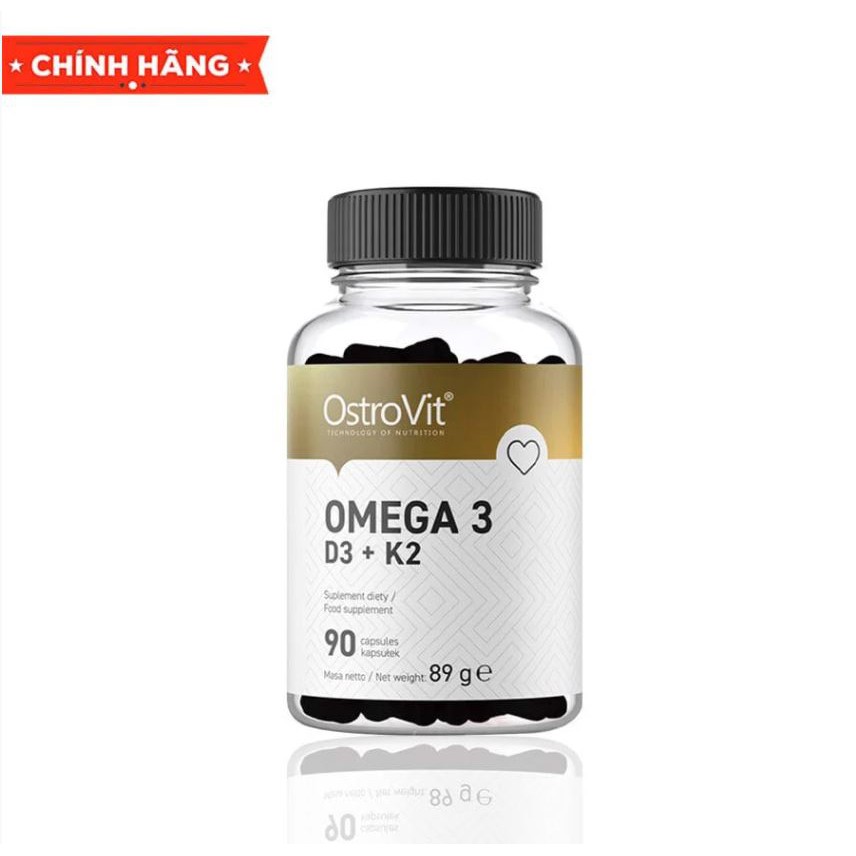 Viên uống Ostrovit Omega 3 D3 + K2 Plus Vitamin E  giúp cải thiện trí não, xương khớp