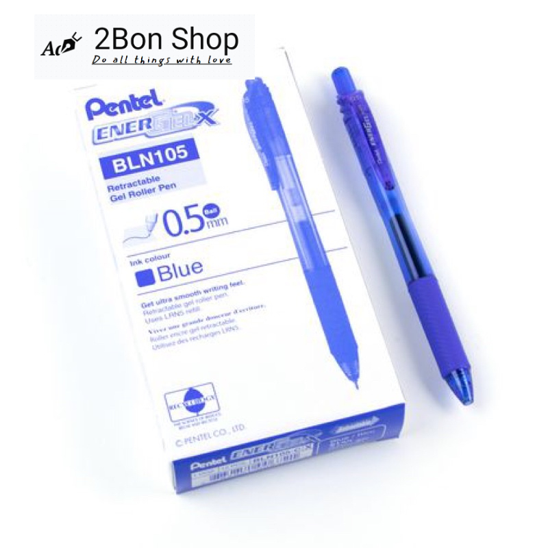 Pentel Energel BLN105 Màu Xanh | Trơn Mượt Siêu Nhanh Khô | Bút Bi Nước Màu Xanh