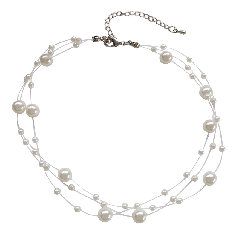 Vòng Cổ Nhiều Lớp Đính Ngọc Trai Nhân Tạo Xinh Xắn Dành Cho Nữ