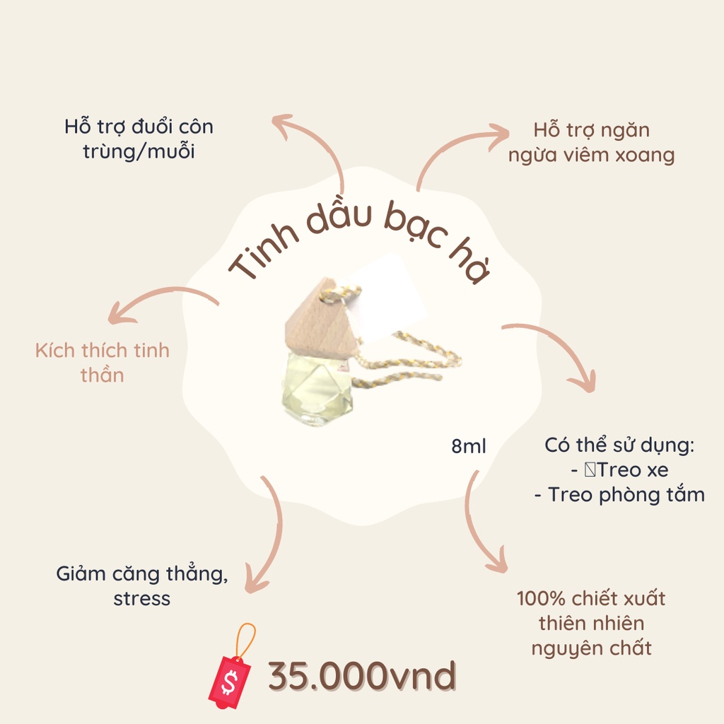 YU CHERRY | Tinh dầu lọ treo hương Bạc Hà - BTD012