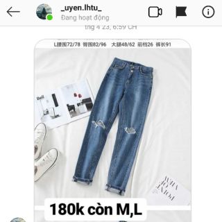 Quần sz l 180k