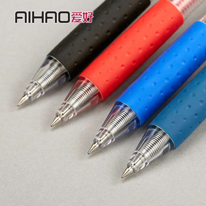 Bút Bi Bấm Mực Nước 0,5MM AiHao Có Ngòi Thay Thế,Thanh Gài Sách