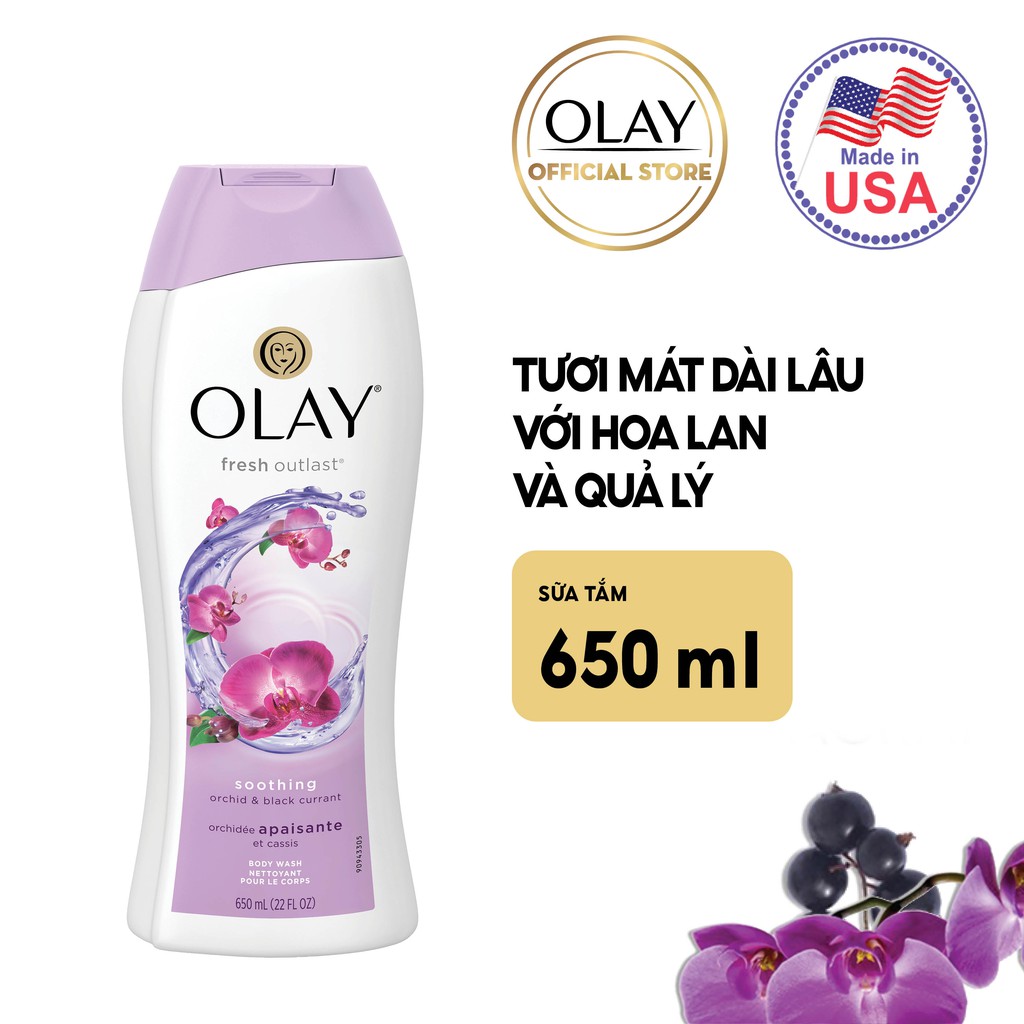 Sữa tắm Olay Body wash Soothing Orchid & Blackcurrant 650ml | BigBuy360 - bigbuy360.vn