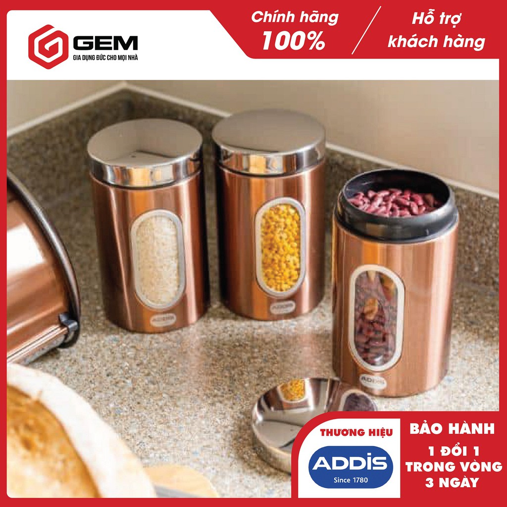 Set 3 hộp Addis màu đồng