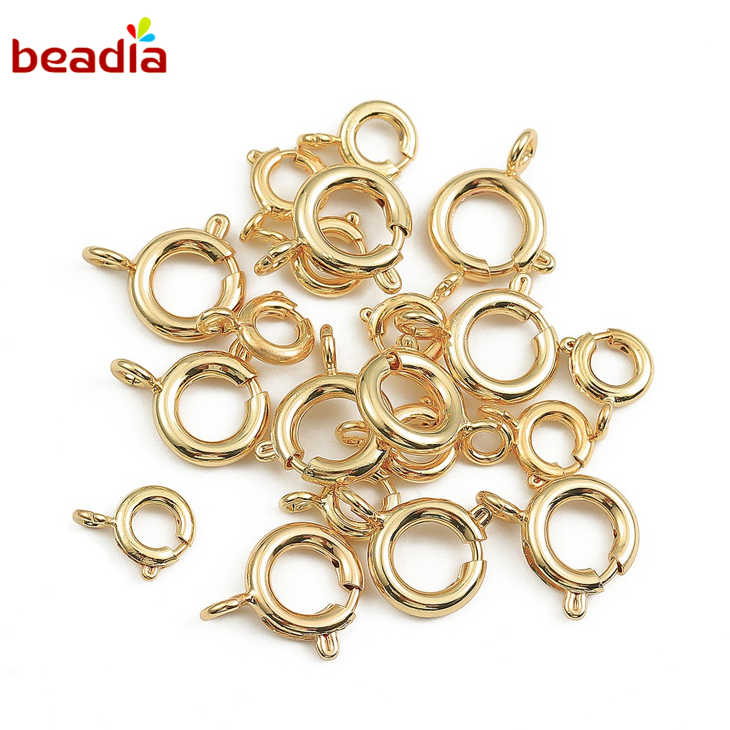 Khóa cài lò xo nhỏ BEADIA mạ vàng 18K làm trang sức vòng đeo tay dây chuyền