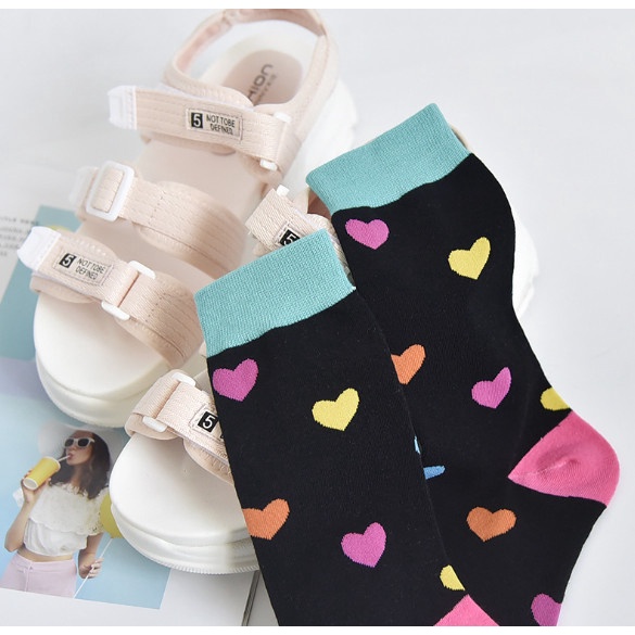 Vớ Tất cotton cao cổ hình trái tim phong cách dễ thương, trẻ trung &amp; năng động.